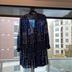 Zara flowy dress w neck tie